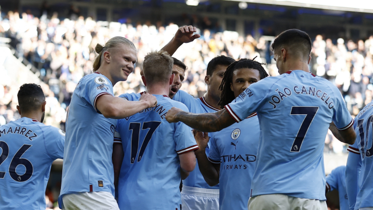 Manchester City celebra gol ante el Southampton