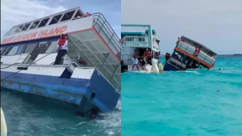 VIDEO: Captan a ferry hundiéndose sobre Las Bahamas; mujer muere