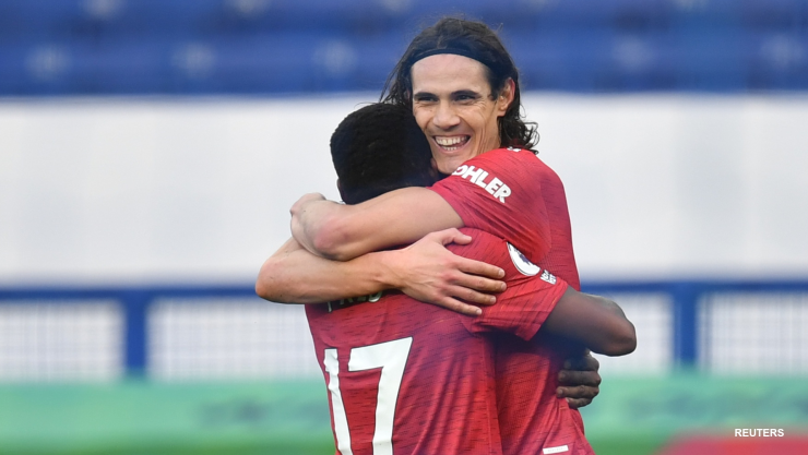 Festejo de Edinson Cavani