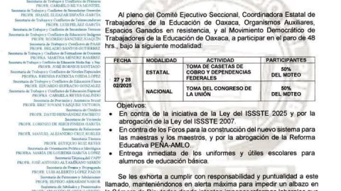 Paro de trabajadores de la educación