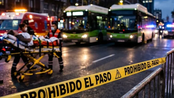 Fallece mujer tras quedar ATRAP4DA entre dos camiones de transporte público
