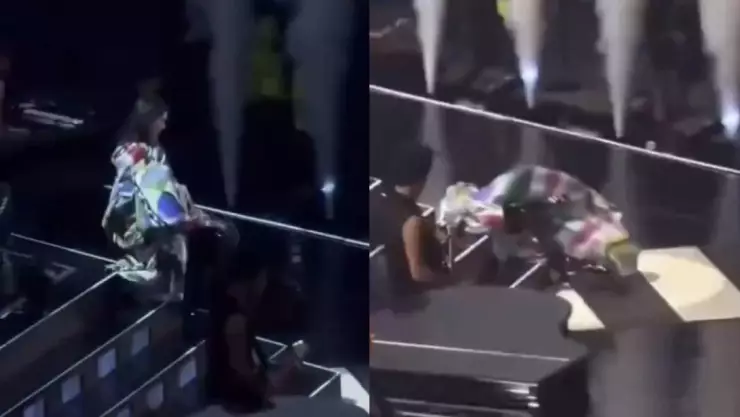 Laura Pausini se cae por las escaleras durante concierto en Milán; video.jpg