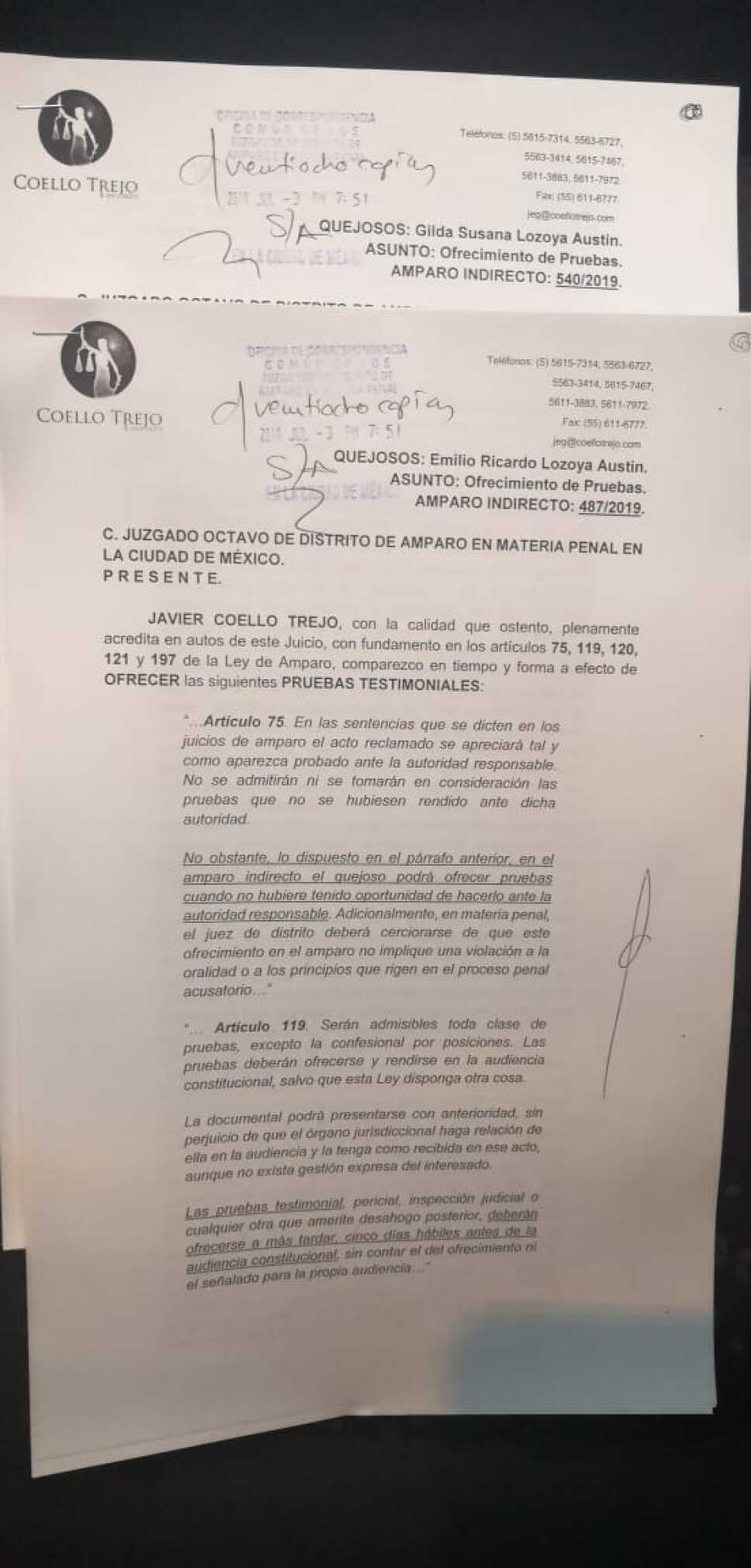 Pide Lozoya la comparecencia de Peña Nieto y otros ex funcionarios