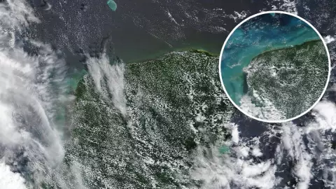 El IMPRESIONANTE antes y después de la Península de Yucatán tras el paso del Huracán Milton