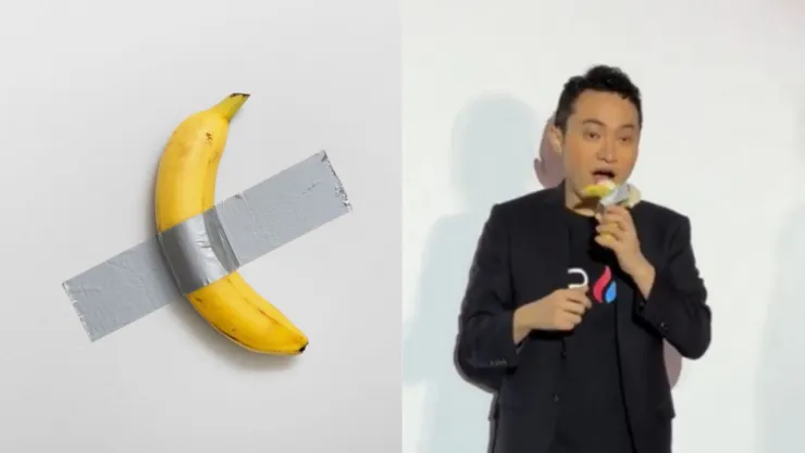 Empresario chino se come un plátano valuado como obra de arte en 6,2 millones de dólares