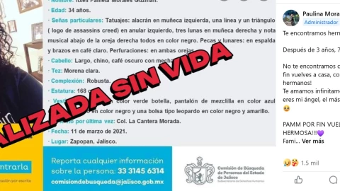 Así compartió Paulina Morales la aparición de Itxell Pamel, tres años y siete meses después de su desaparición