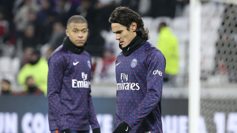Kylian Mbappé y Edinson Cavani