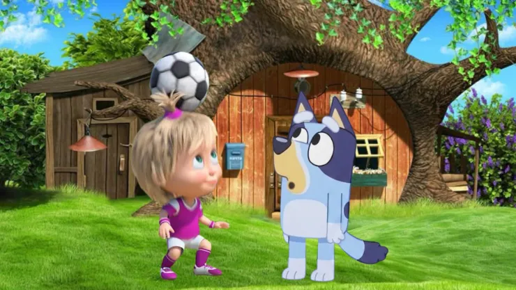4 capítulos de Masha y el Oso y Bluey para que los niños aprendan a compartir sus juguetes sin hacer berrinches