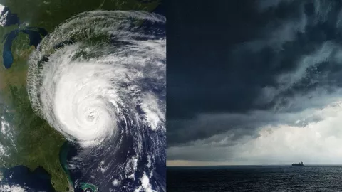 Tres ciclones en el Océano Pacífico Sur