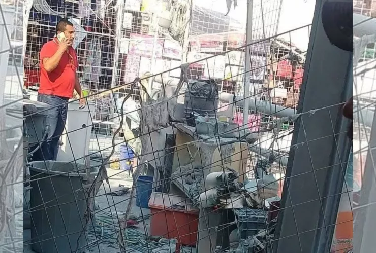 Explosión en bazar navideño