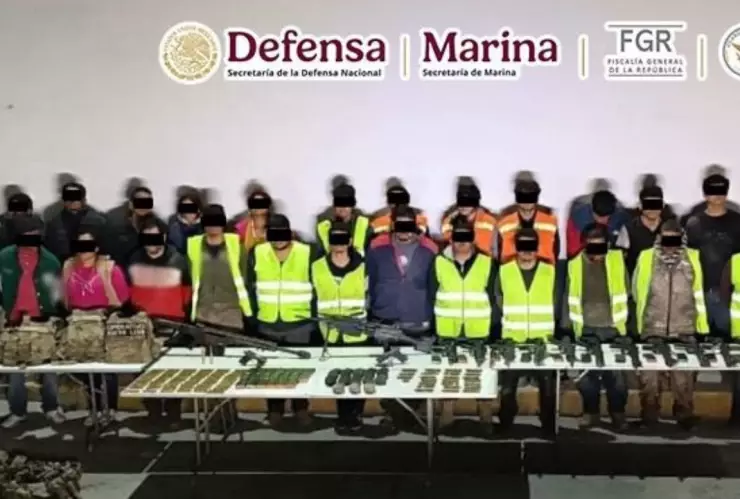 Operativo en Iturbide, Nuevo León: aseguraron armas de alto calibre y detuvieron a 27 personas