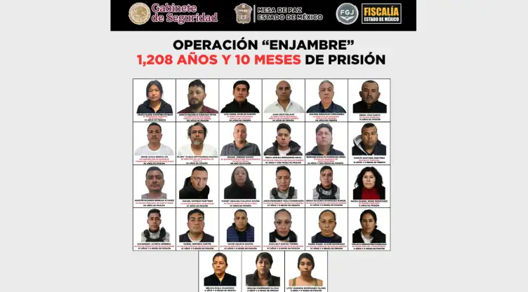 Detenidos en Operación Enjambre.