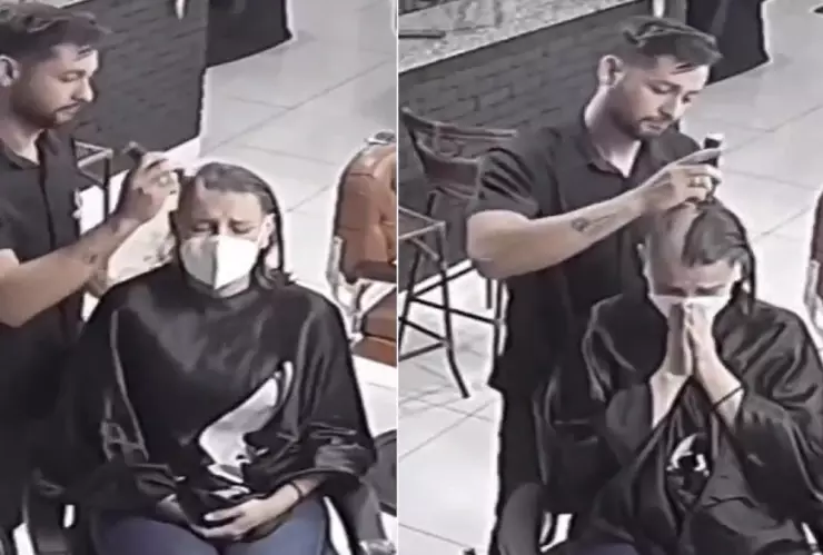 Estilista se rapa por su clienta con cancer