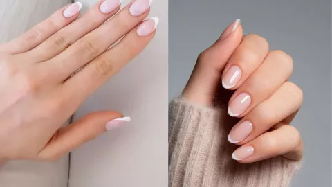 Uñas estilo francés corte almendra