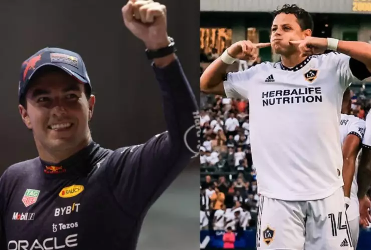Checo Pérez se burla de Chicharito Hernández.jpg