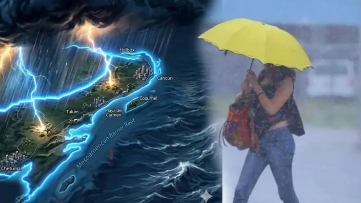 Alerta por lluvias y tormentas para los próximos 7 días en Quintana Roo y la península de Yucatán