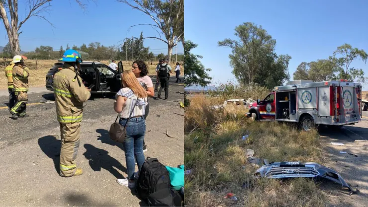 Fuerte choque entre vehículos en la carretera libre a Tuxpan deja a 6 personas lesionadas