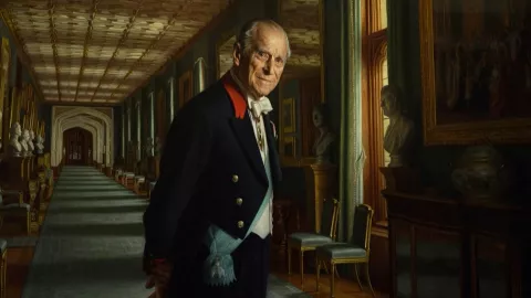 Exposici&oacute;n sobre Pr&iacute;ncipe Felipe en el Castillo de Windsor.