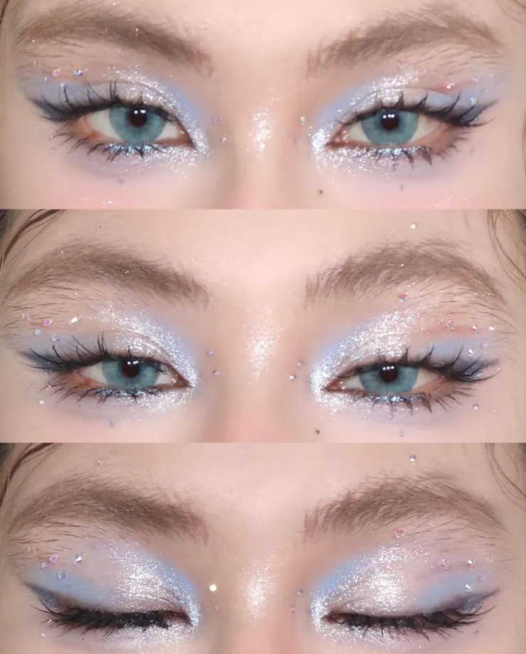 Maquillaje con sombras efecto polvo de luna para ojos pequeños