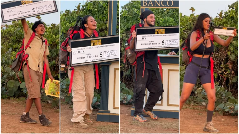 Tras cinco semanas de expedición en la selva, ocho de los 12 aventureros que iniciaron en Tentados por la fortuna 2025, lograron cruzar la meta llevándose un cheque por miles de pesos.
