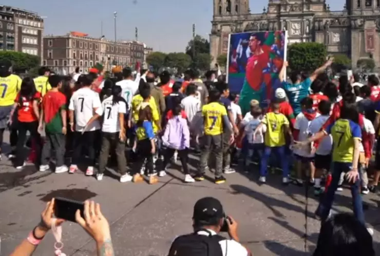 Cristiano Ronaldo festejo zócalo