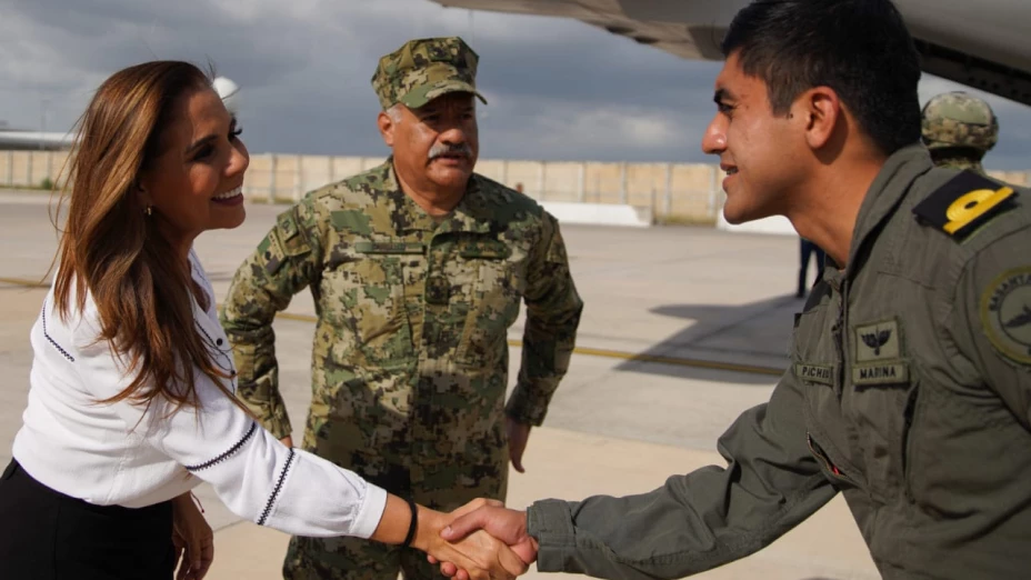 Recibe Mara Lezama infantes de la Marina para acciones de seguridad