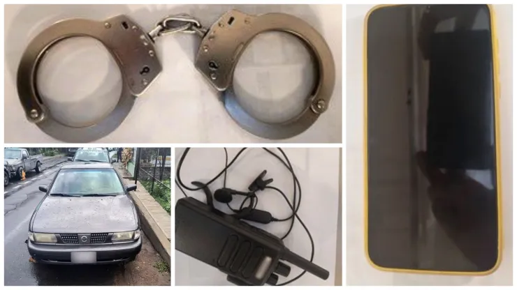 Los policías aseguraron un radio de onda corta, un teléfono y unos candados de mano.