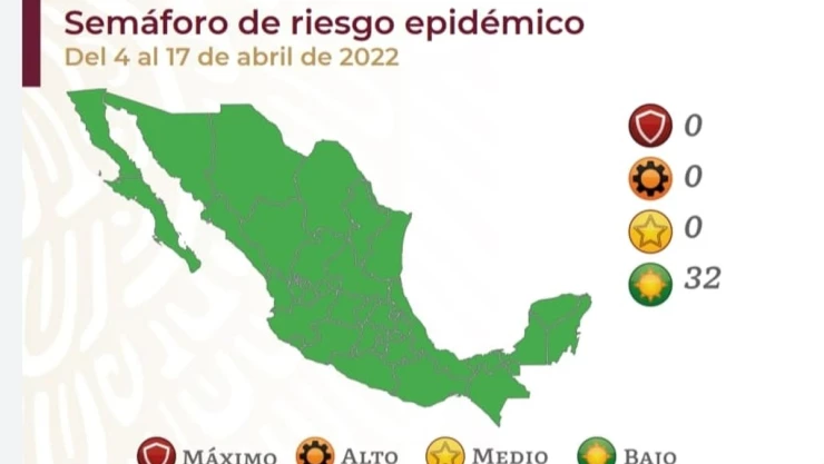 semáforo covid estados 4 al 17 abril