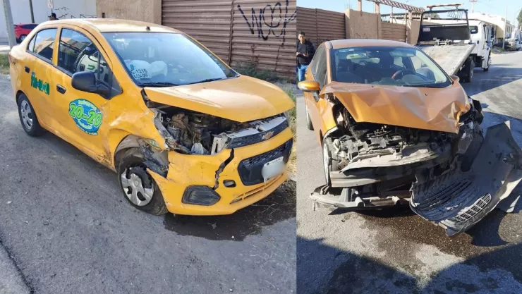 Torreón Taxi choca contra auto en zona Centro