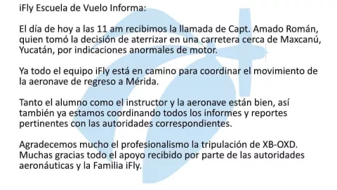 comunicado escuela de pilotos