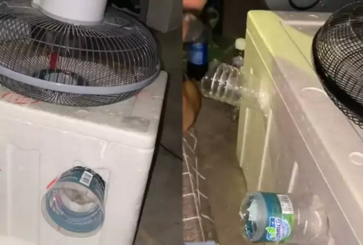 VIDEO: Con hielo y sal, hacen aire acondicionado casero por calor