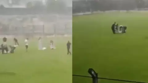 cae rayo futbolista brasil video