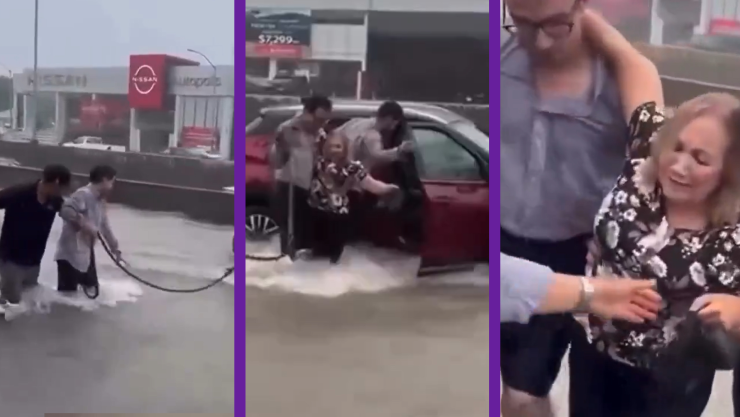 VIDEO_ ¡Se salvó de morir! Rescatan a abuelita atrapada en camioneta durante fuerte inundación.jpg