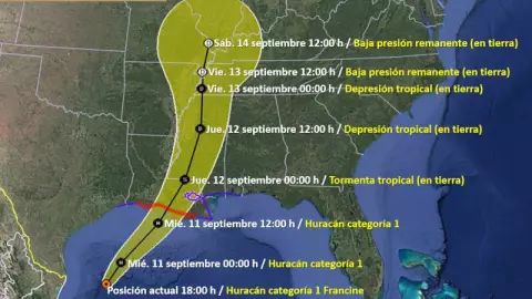 Trayectoria Huracan Francine