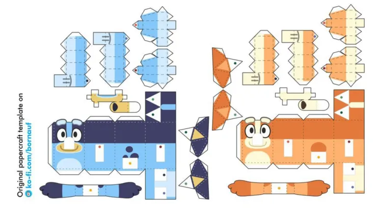 4 ideas creativas de papercraft inspiradas en Bluey