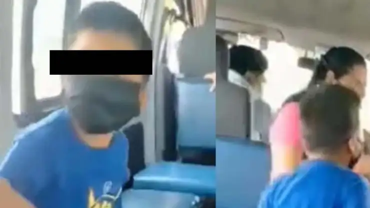 Te dejaron solito Mamá olvida a su hijo en la combi