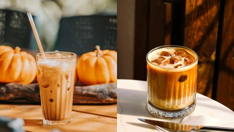 pumpkin spice iced latte