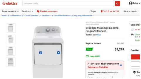 secadora mabe 20 kg precio