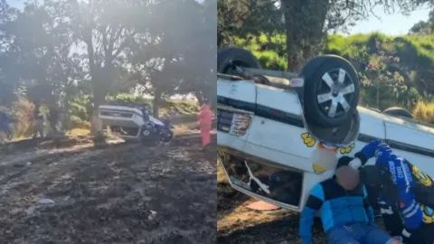 VIDEO: Fuerte accidente por volcadura en la carretera Mena-Huamantla deja 2 heridos hoy