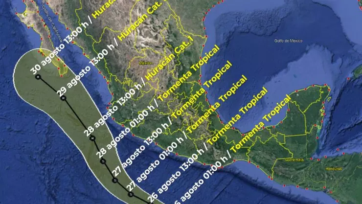 Se forma la depresión tropical 14-E frente a las costas de Guerrero