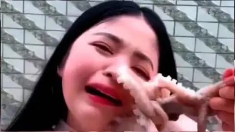 Influencer china come pulpo vivo durante transmisión en redes sociales y el animal la ataca; video