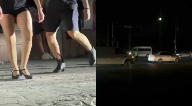 Bailarines en apagón en Quintana Roo.