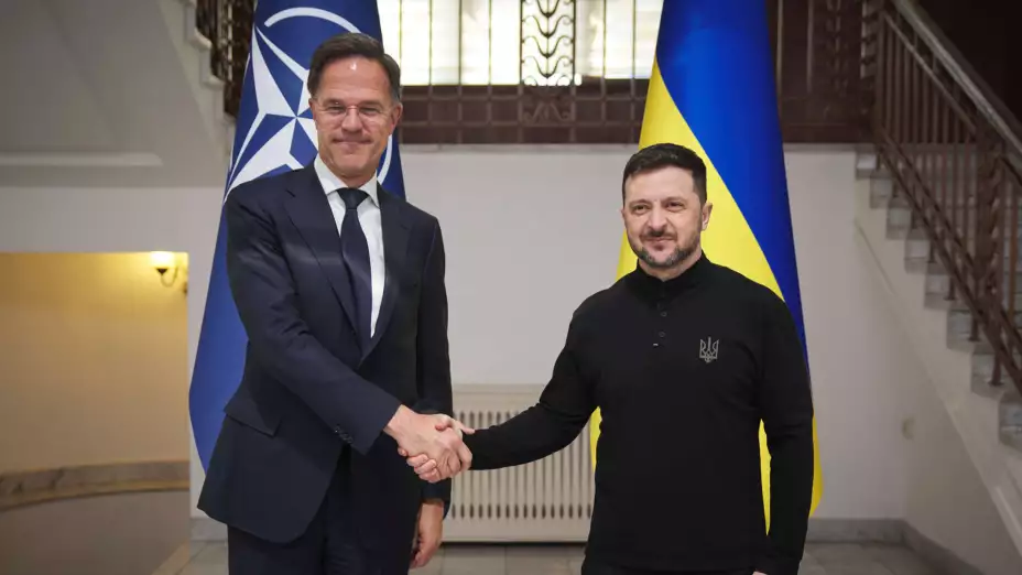 Mark Rutte y Volodymyr Zelenskyy en Odesa, Ucrania.