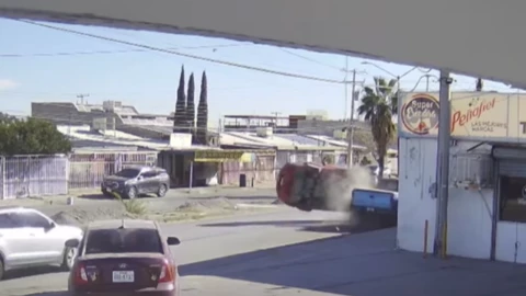 Choque con volcadura en Ciudad Juárez