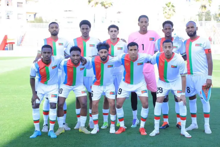 Seleccionados de Eritrea previo a un partido
