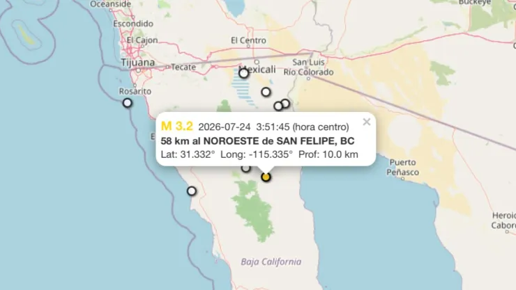 Tembló cerca de San Felipe: sismo sacude la región durante la madrugada de este 24 de julio