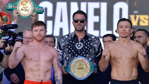 Pesaje Canelo Álvarez y Gennady Golovkin III