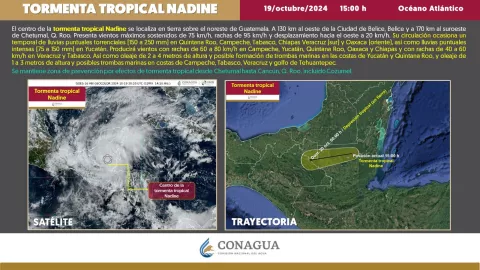 La Tormenta Tropical Nadine comienza a alejarse de Quintana Roo