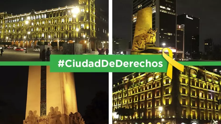 Edificios dorados por cáncer infantil en la Ciudad de México