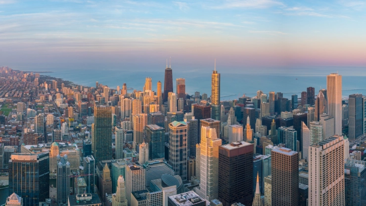 Vista de la ciudad de Chicago, Illinois